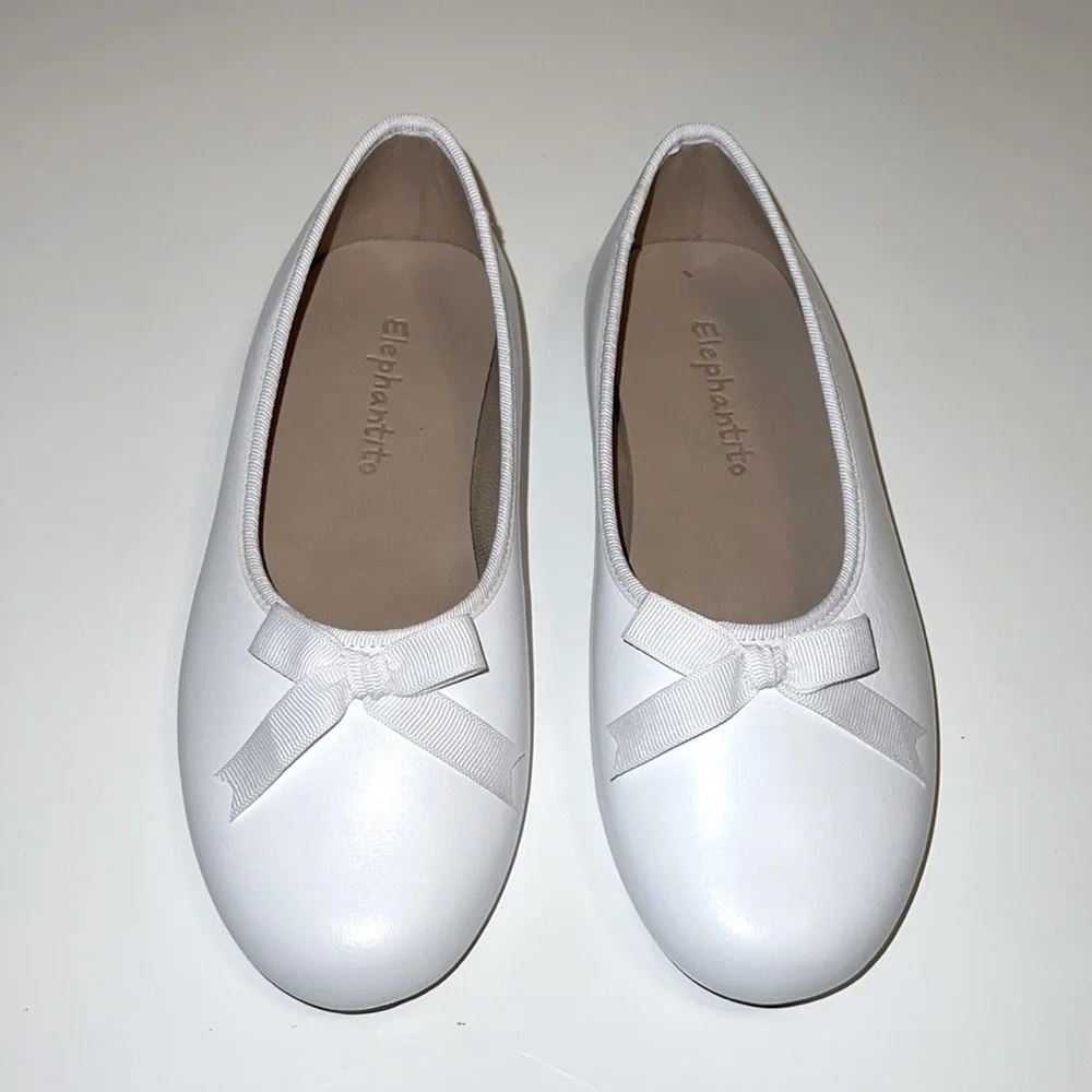 NWT Elephantito size 10 Toddler white leather shoes - Picture 1 of 7